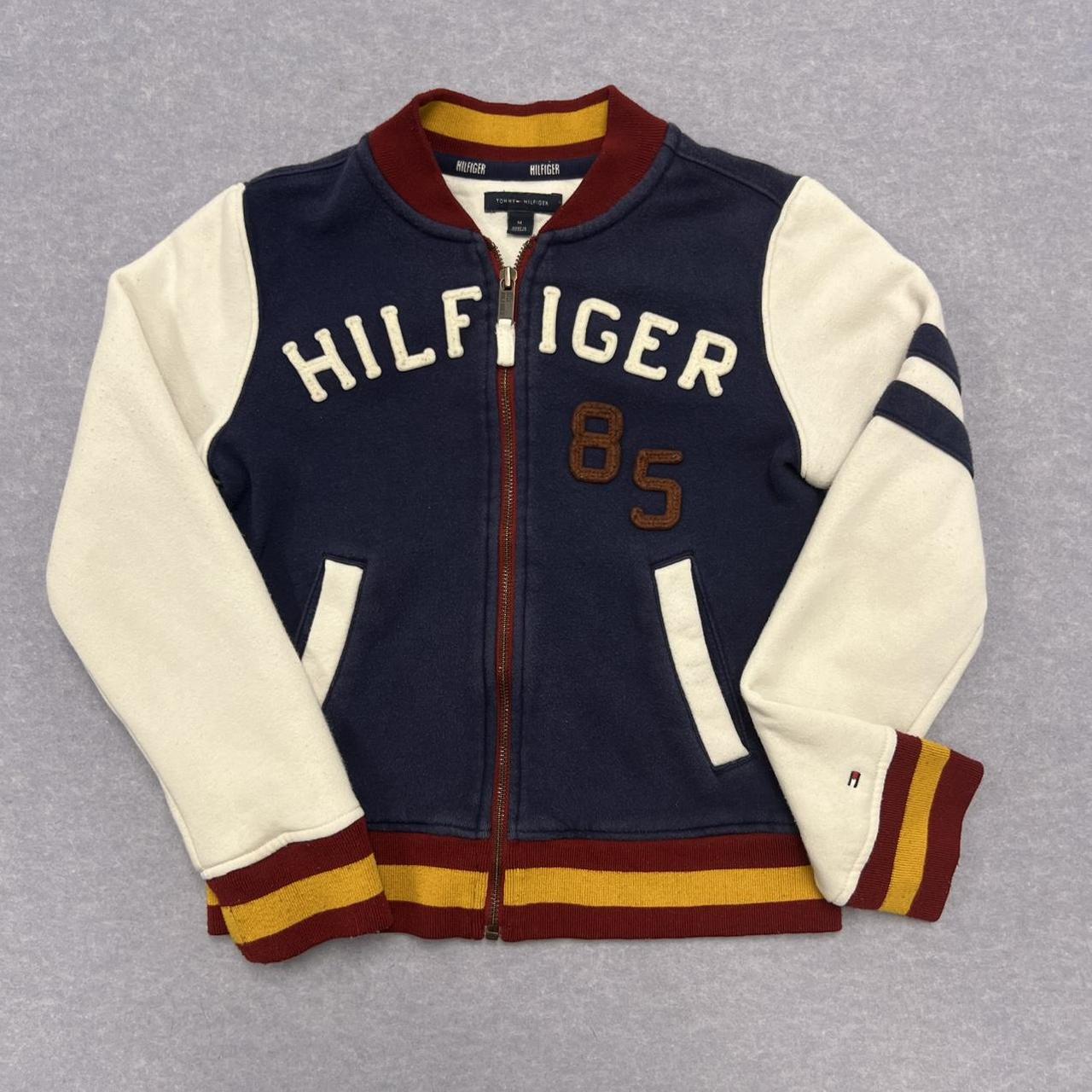 Vintage 1990’s Tommy Hilfiger Varsity Full Zip SpellOut Jumper Y2K Youth Medium