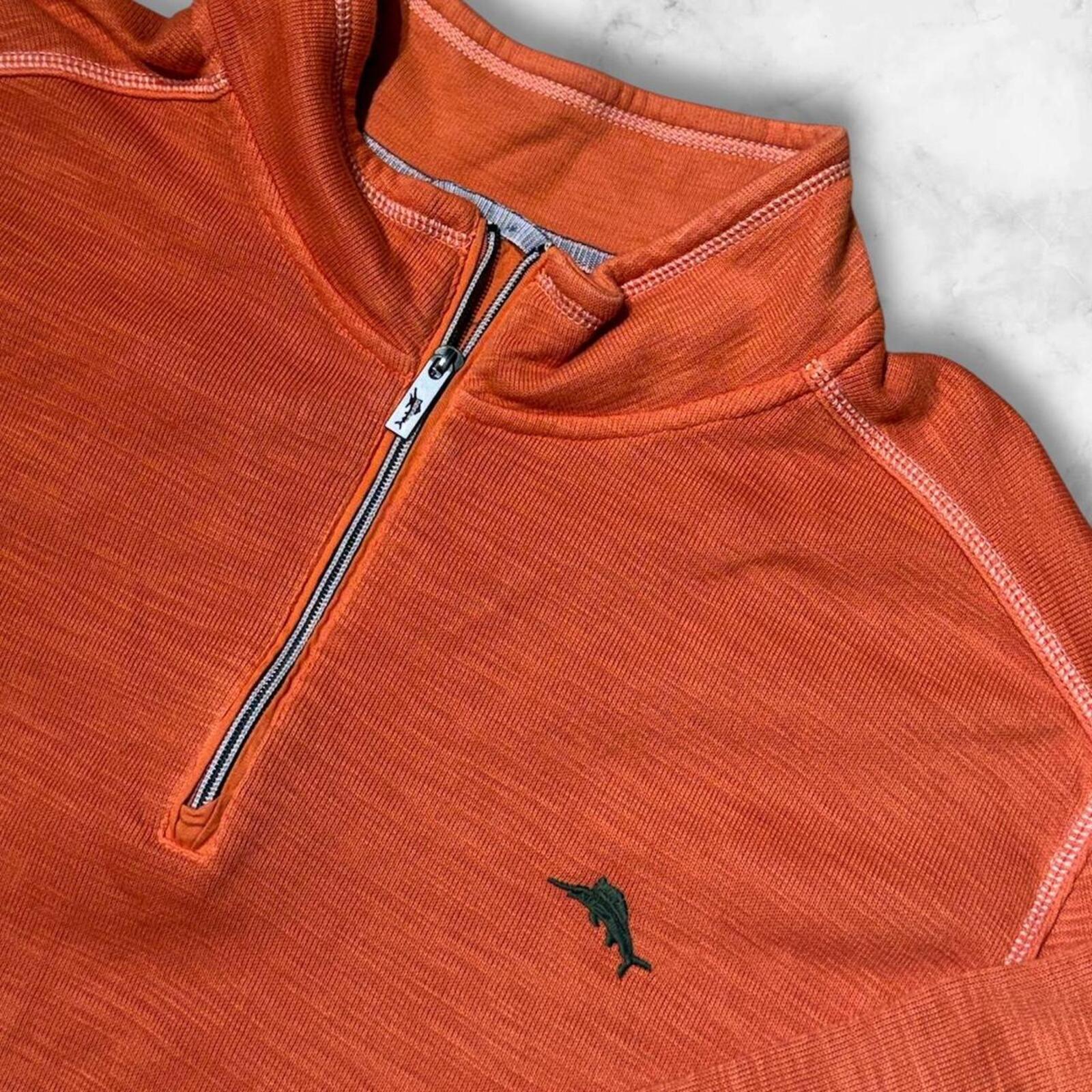 Vintage Tommy Bahama RELAX Orange 1/2 Zip Jumper Sweatshirt Preppy Men’s 3XL XXXL