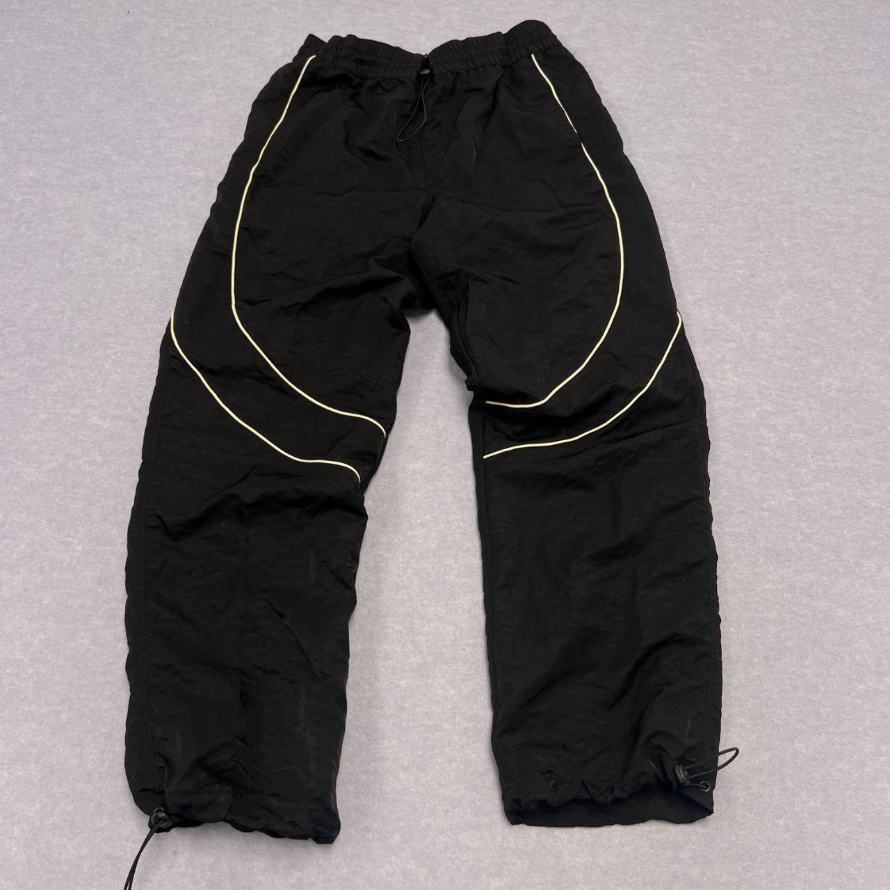 ASOS Black Baggy Parachute Track Pants Streetwear Men's Medium