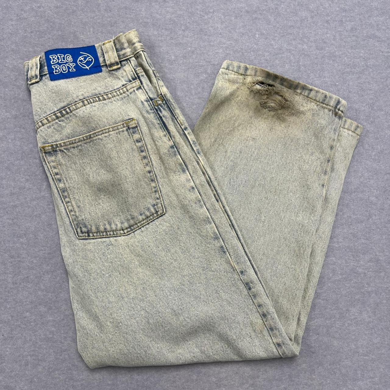 Polar Skate Co Big Boy Light Wash Baggy Denim Jeans Thrashed Distressed XS