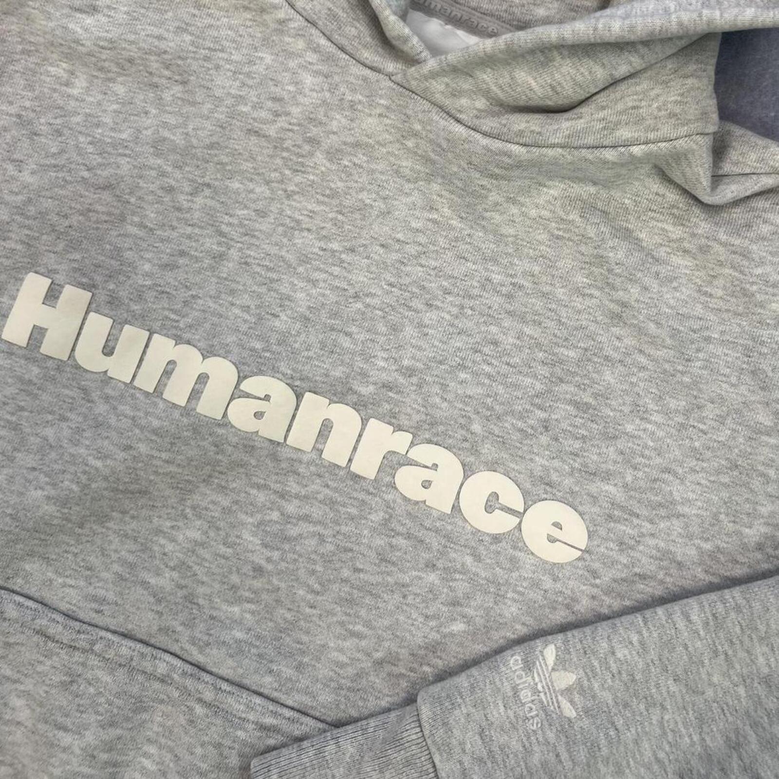 Adidas x Pharrell Williams Humanrace Grey SpellOut Streetwear Hoodie Women’s XS