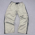 Vintage 90s Starter Men's Grey & Navy Stripe Parachute Baggy Track Pants Large