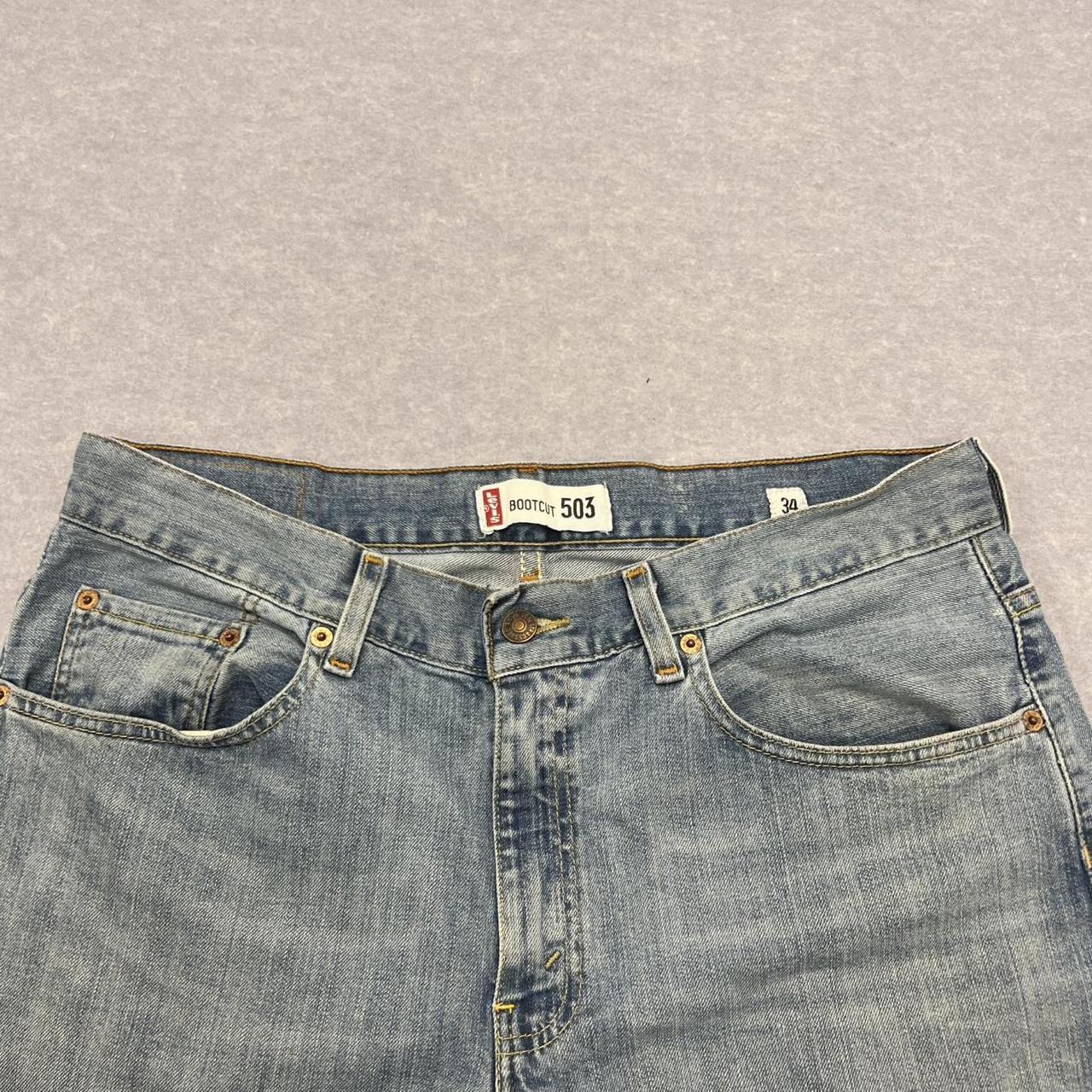 Vintage 2008 Levi's 503 Bootcut Jeans Light Wash Stretch Denim Y2K Mens W34 L34