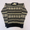 Vintage Designer Knitwear by Design Pure New Wool Sweater White & Black Medium