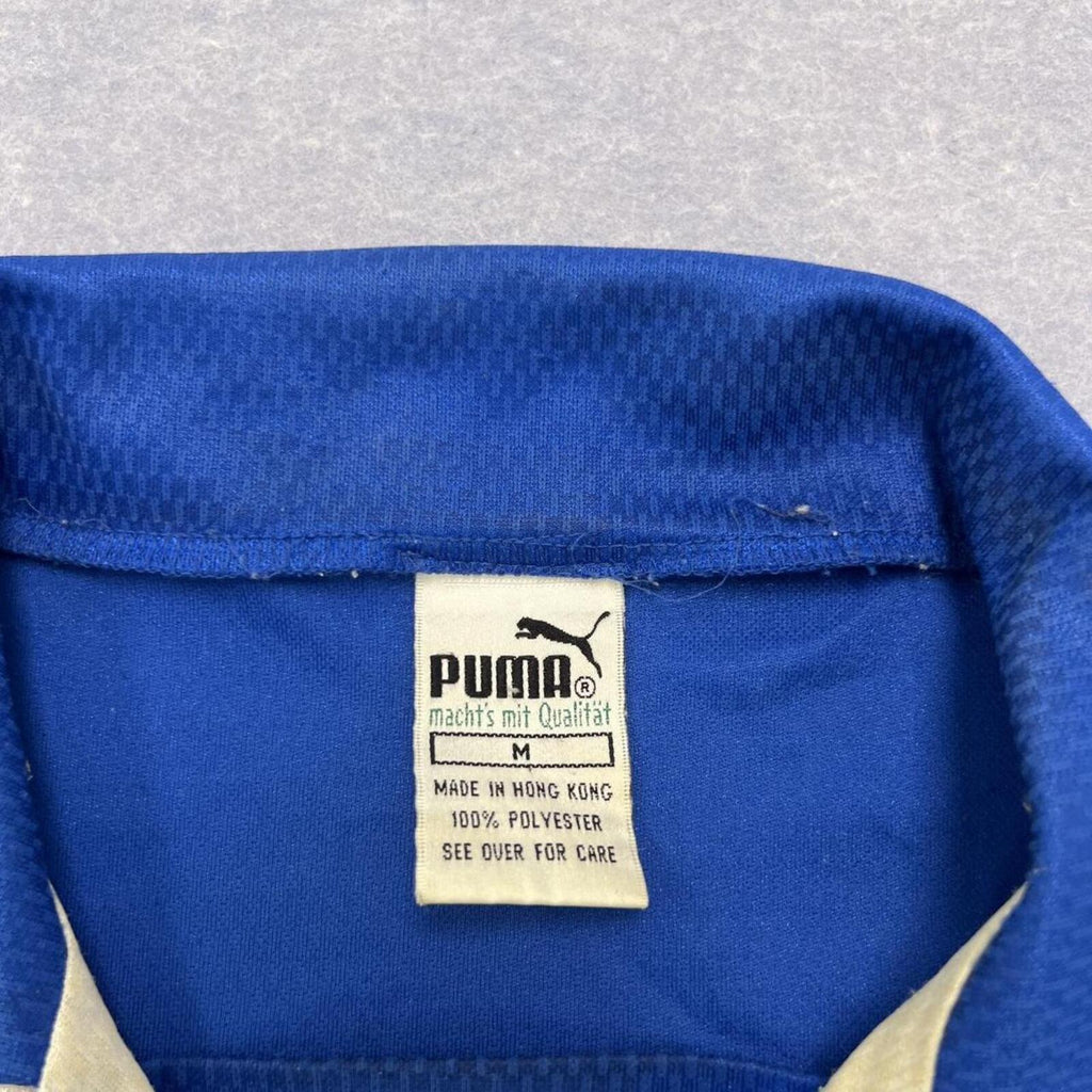 Vintage 1990’s Puma Soccer / Football Patch Jersey Blue & White Men's Medium