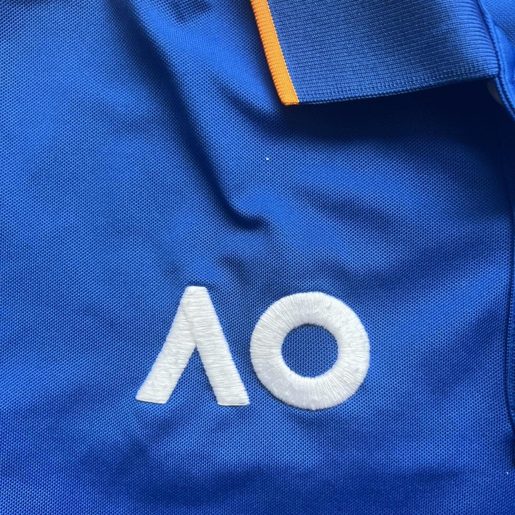 Polo Ralph Lauren Men’s AO Australian Open Tennis 2024 Navy Blue & Orange Big Pony Sports Longsleeve Polo Small