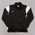 Vintage Nike Women’s Black & White Full Zip Track Jacket Y2K Dri-Fit Large