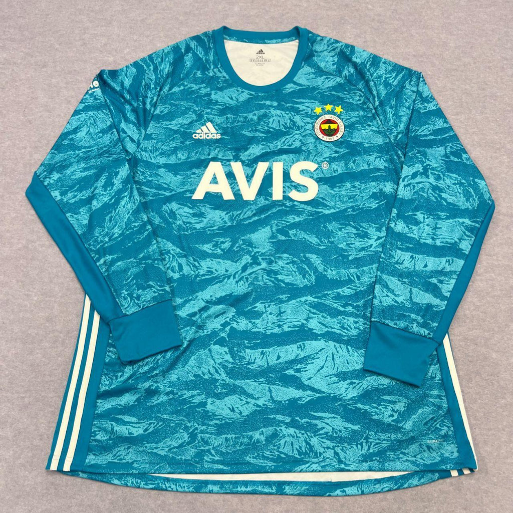 Adidas Fenerbahce 2019-20 Goalkeeper Jersey Blue Teal Camo Long Sleeve Mens 2XL
