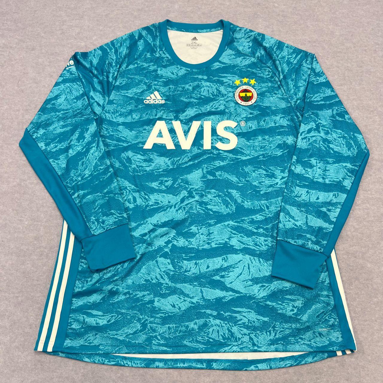 Adidas Fenerbahce 2019-20 Goalkeeper Jersey Blue Teal Camo Long Sleeve Mens 2XL