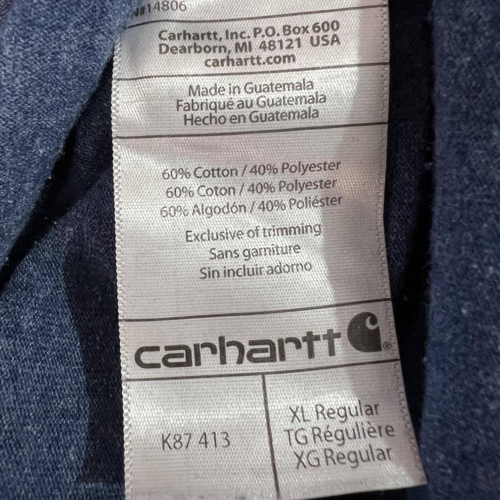 Vintage Carhartt Men’s Navy Blue Heather Pocket Casual T-Shirt Oversized XL