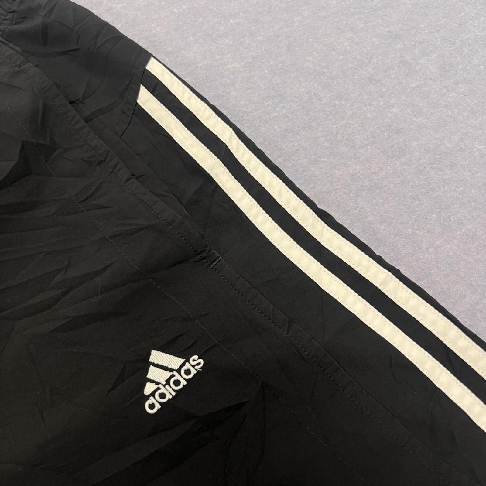 Vintage Adidas Clima365 Men's Black Baggy Track Pants No Drawstring Y2K Medium