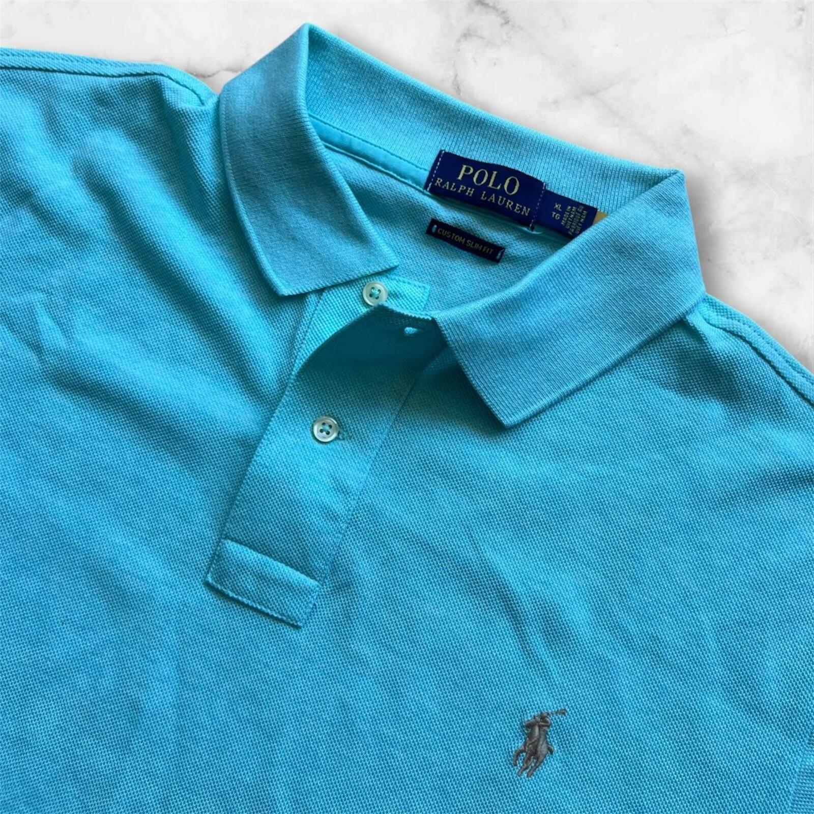 Vintage Polo Ralph Lauren Men’s Aqua Peppermint Dress Polo (Beige Pony) XL