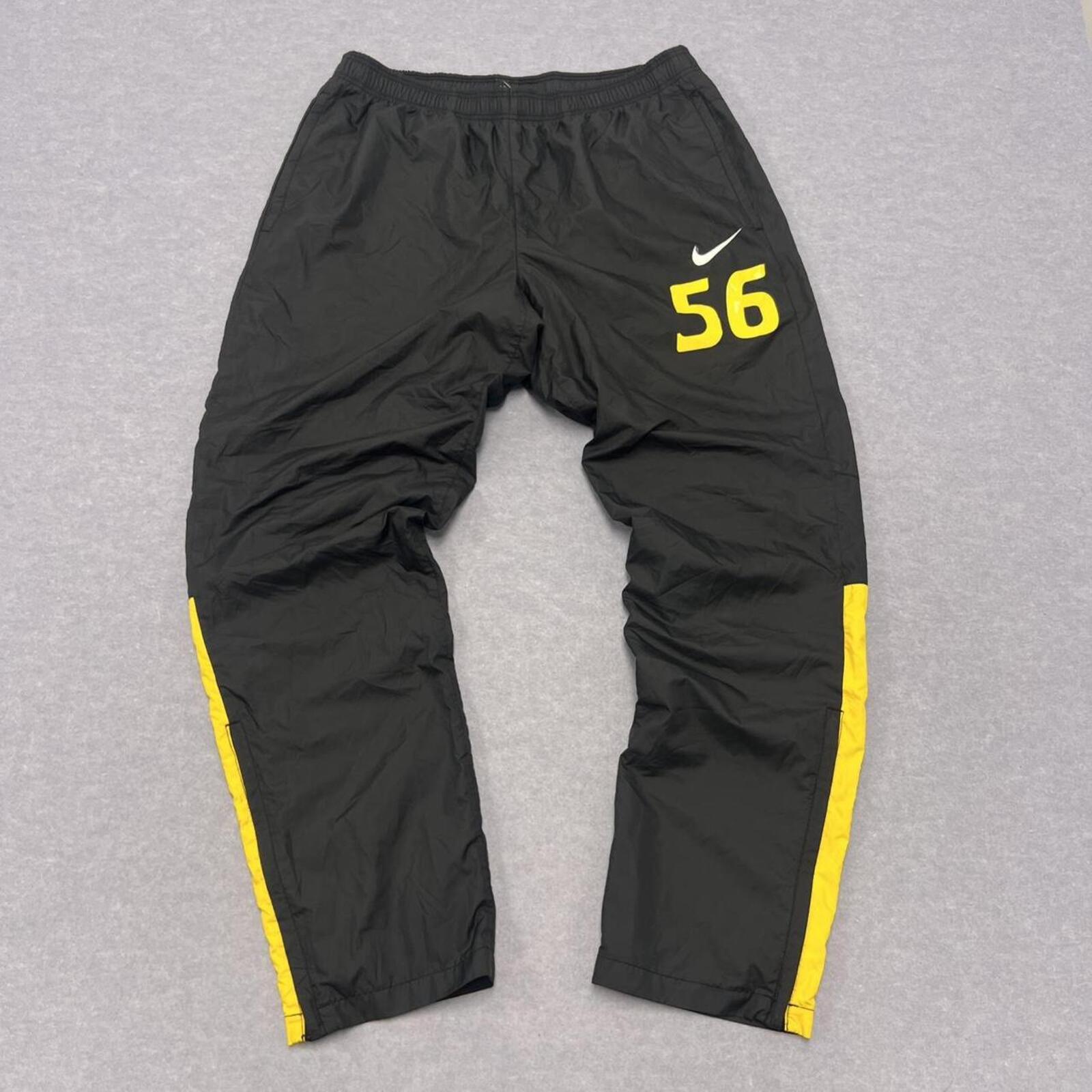 Vintage Nike Athletic Team Player Issue No.56 Black & Yellow Track Pants Men's XL