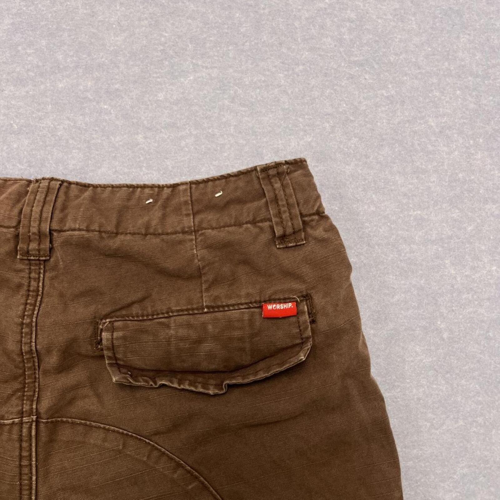 Worship Supplies Streetwear Brown Canvas Carpenter Cargo Pants Skater Men's W28