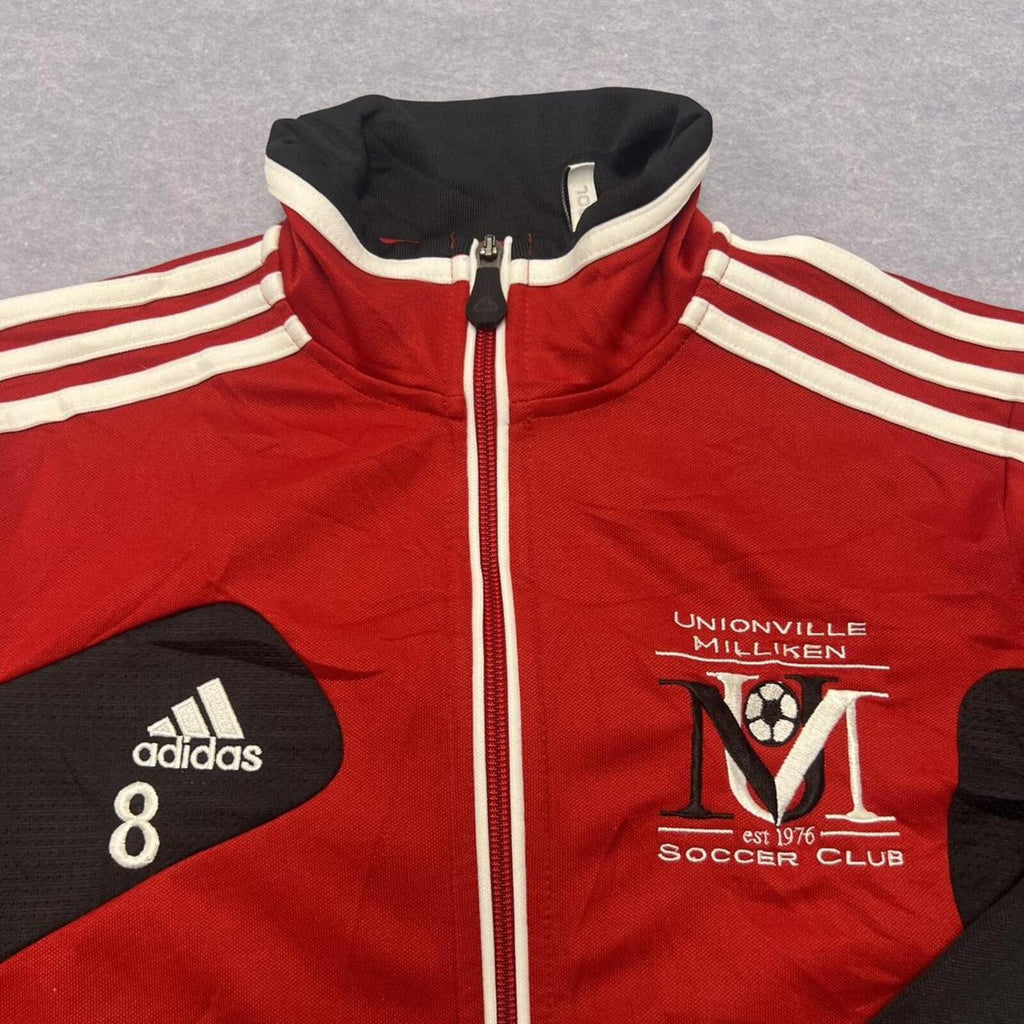 Adidas Unionville Milliken Soccer Club Track Jacket Red Black No.8 Men's Small