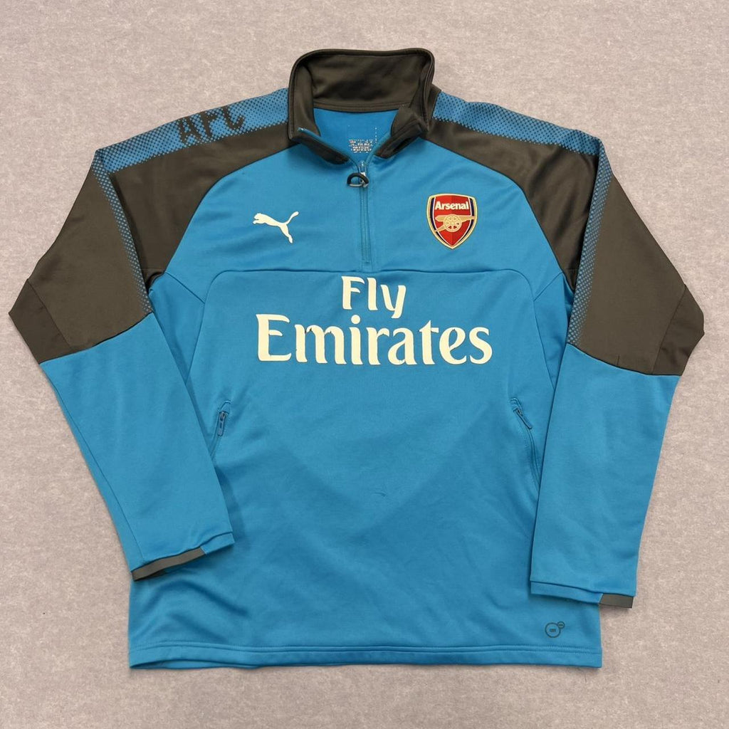 Vintage Puma Arsenal FC Light Blue Full Zip  Soccer Training Track Jacket Large