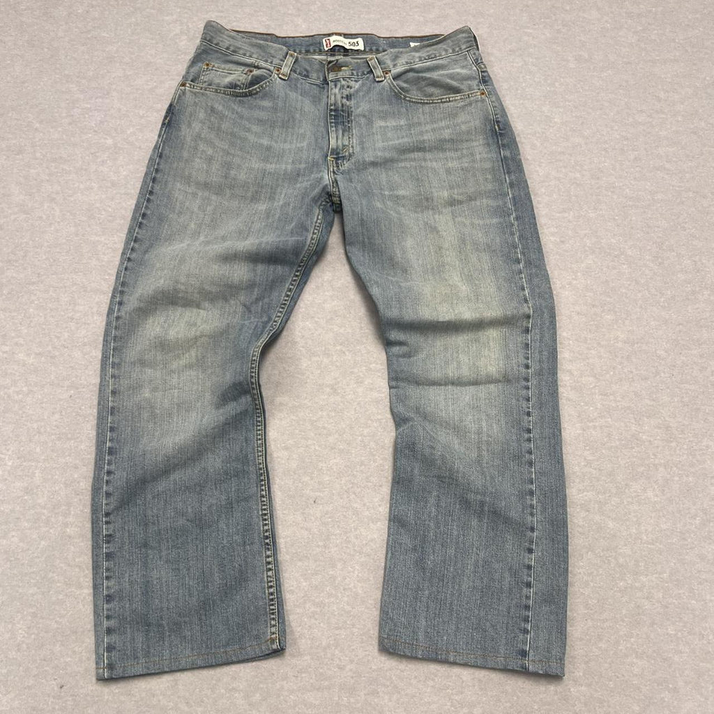 Vintage 2008 Levi's 503 Bootcut Jeans Light Wash Stretch Denim Y2K Mens W34 L34