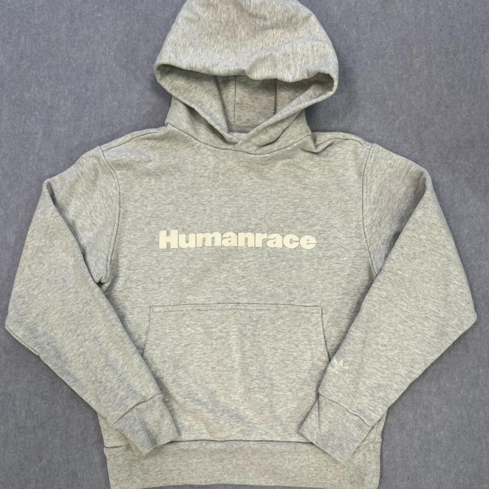 Adidas x Pharrell Williams Humanrace Grey SpellOut Streetwear Hoodie Women’s XS