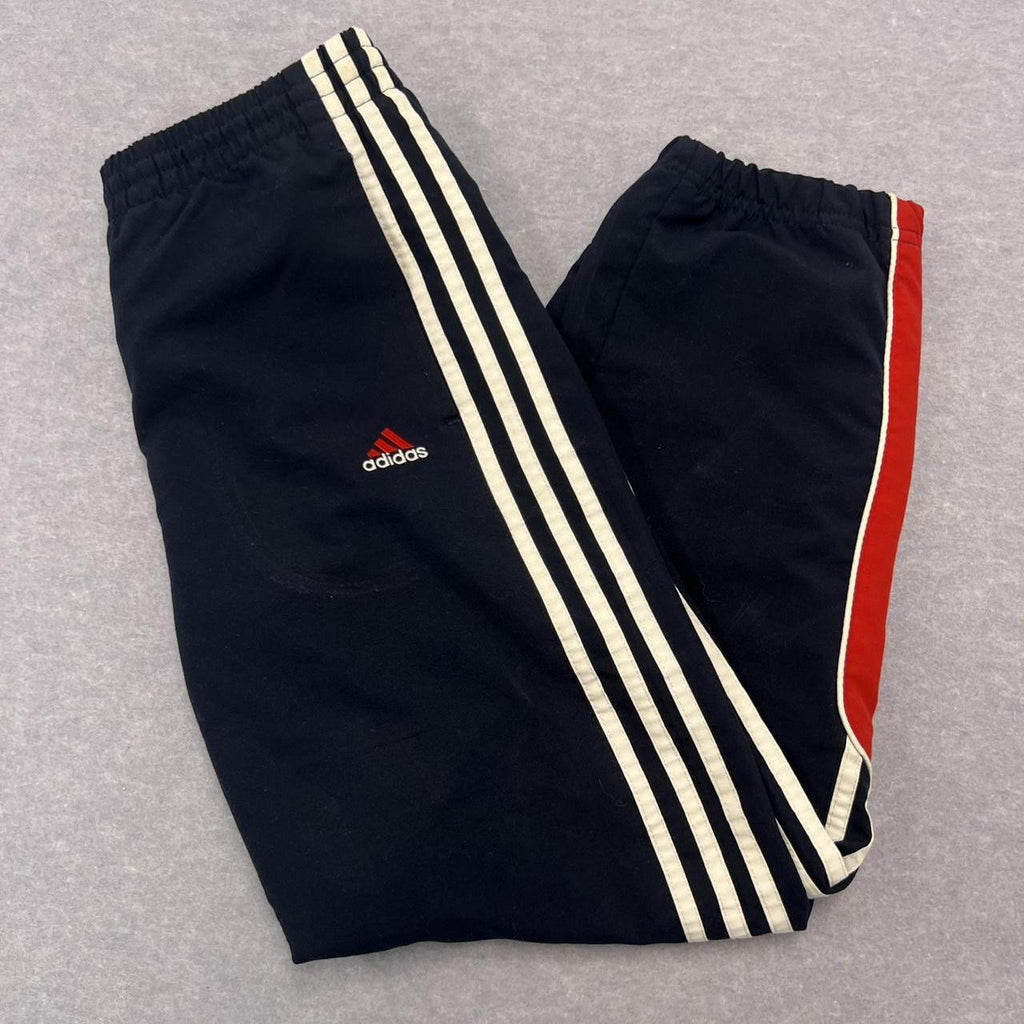 Vintage Adidas Baggy Track Pants Navy Red & White Striped Youth Boys Size 10