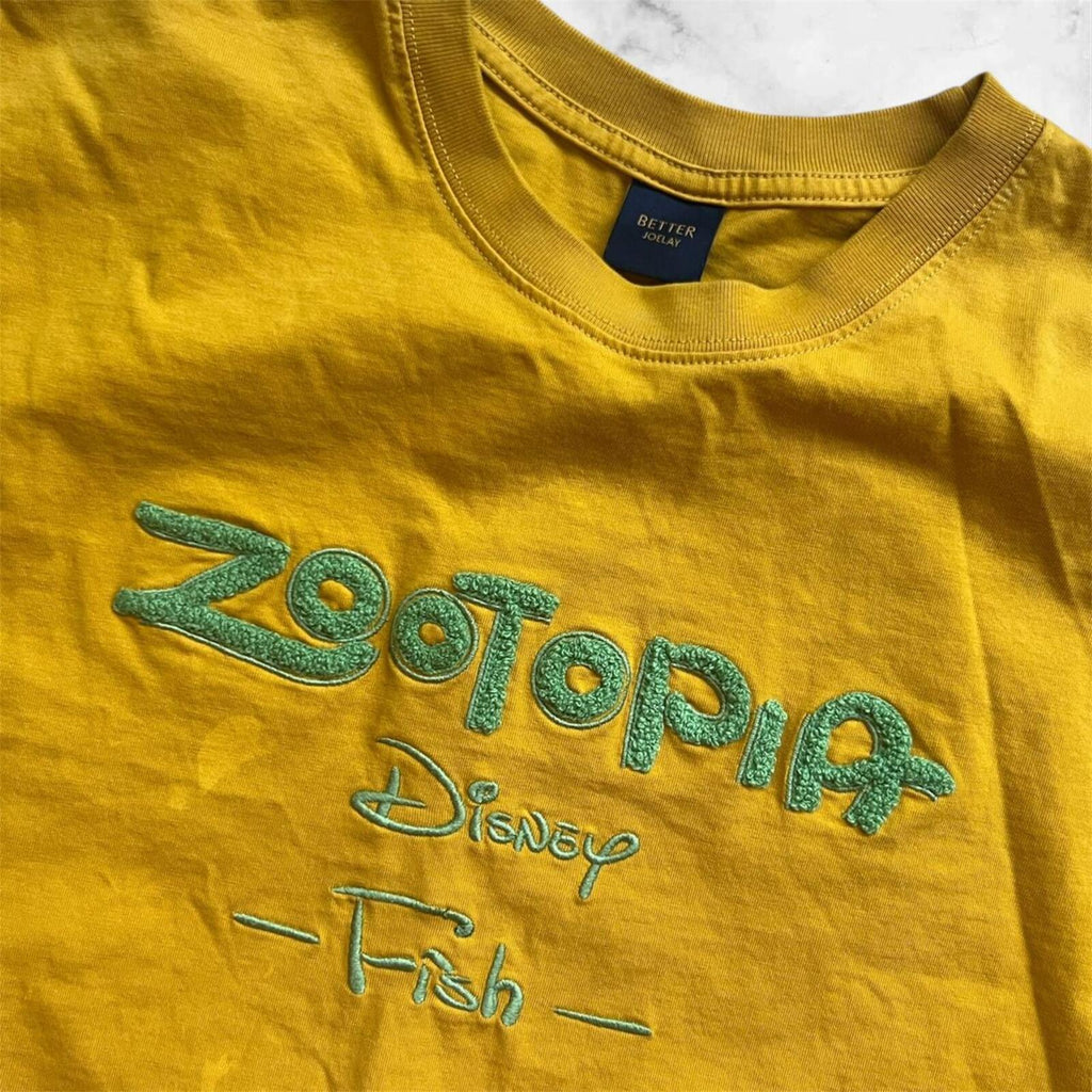 Better Joelay Disney Zootopia Yellow AOP Graphic T-Shirt of Judy & Nick - Size XL