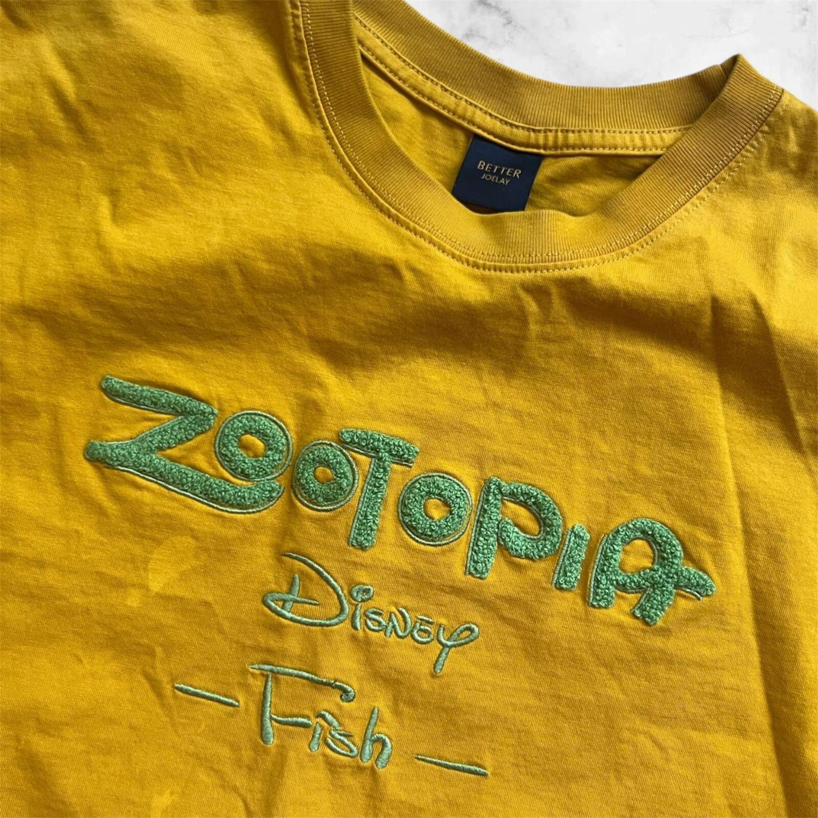 Better Joelay Disney Zootopia Yellow AOP Graphic T-Shirt of Judy & Nick - Size XL