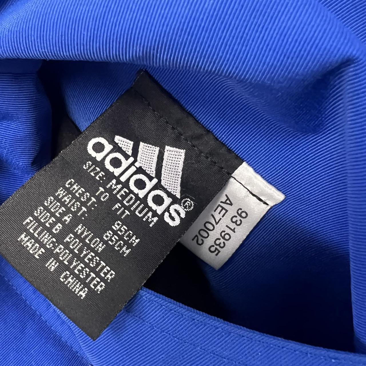 Vintage 2000 Adidas Reversible Blue & Black Puffer Jacket Streetwear Y2K Oversized Medium