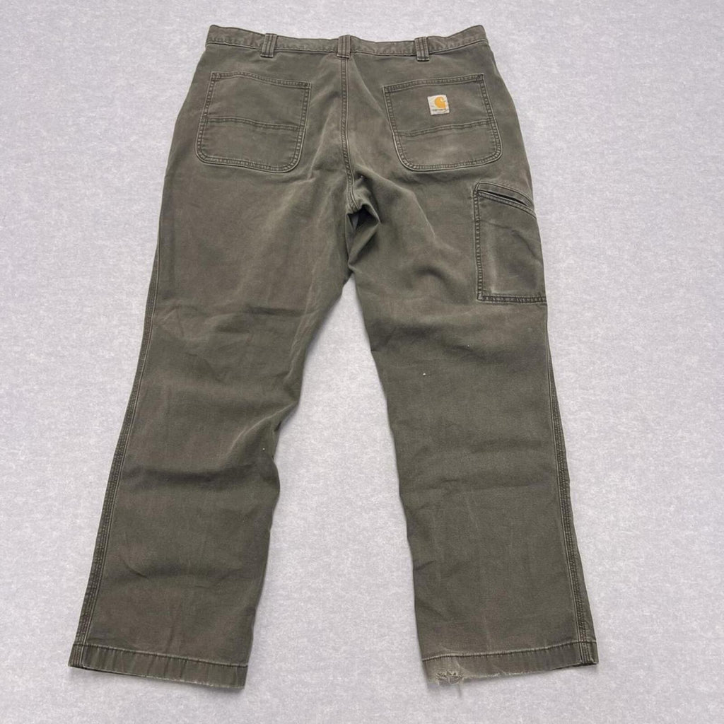 Carhartt Relaxed Fit Carpenter Pants Charcoal Grey Workwear Faded W38 L30