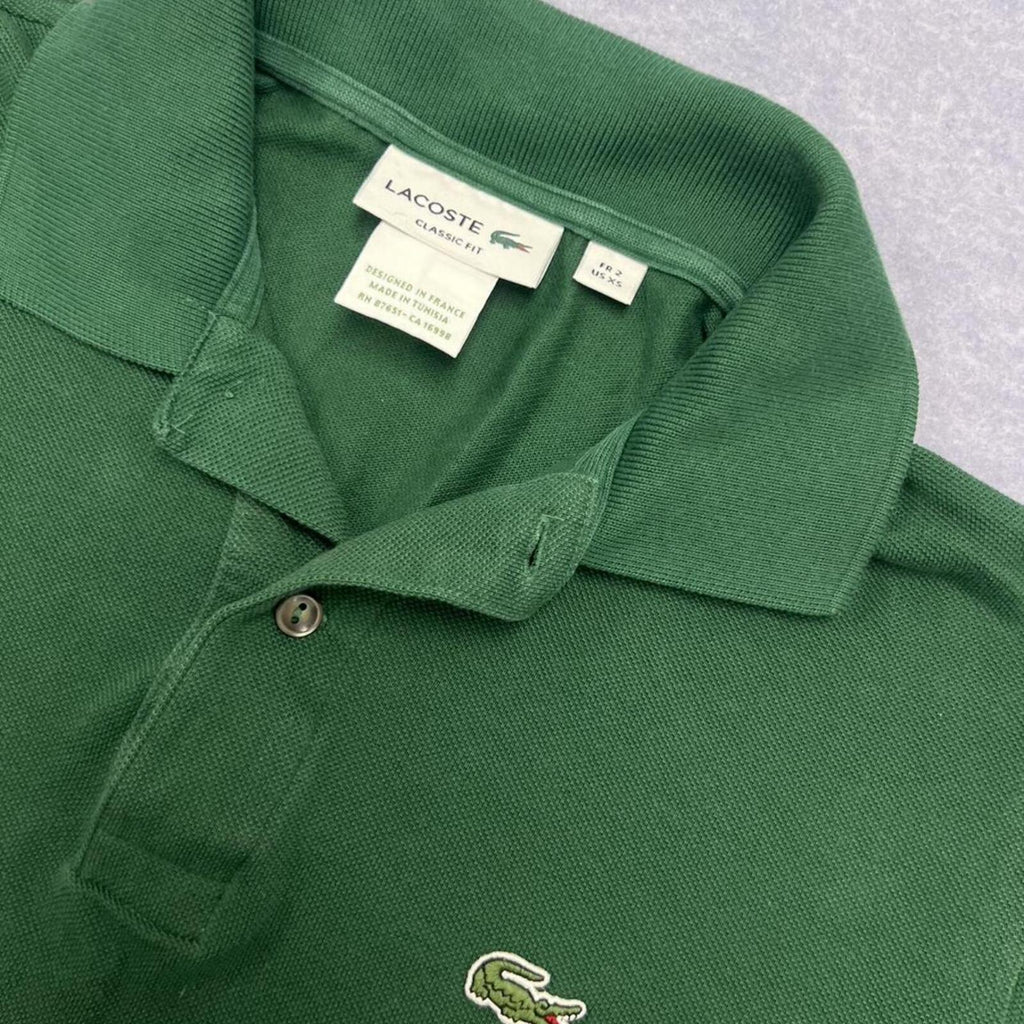 Vintage 90’s Lacoste Men’s Dark Green Dress Polo Y2K Crocodile Size 2 (XS)