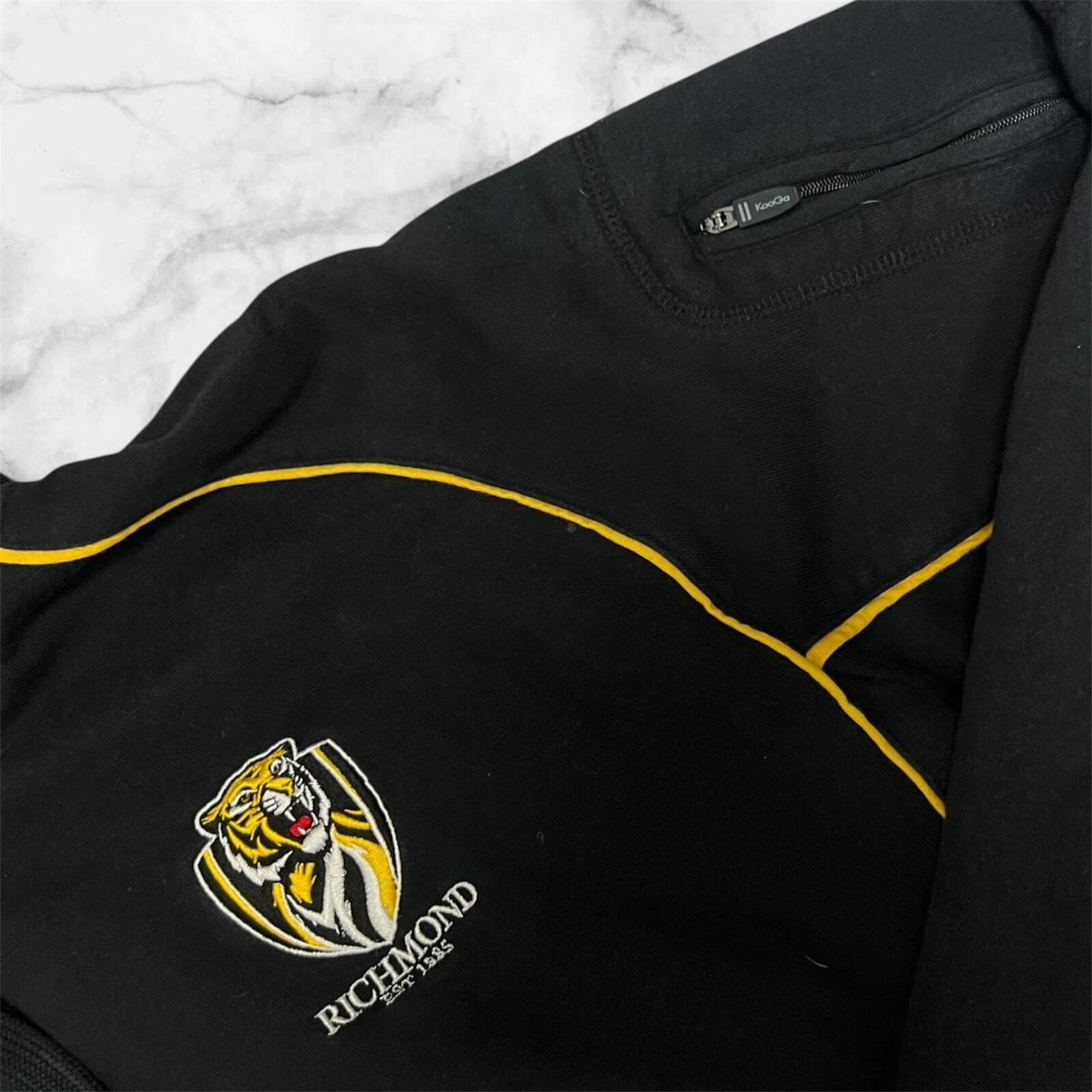 Vintage KooGa Richmond Tigers AFL Men’s Black & Yellow Hoodie Y2K Medium