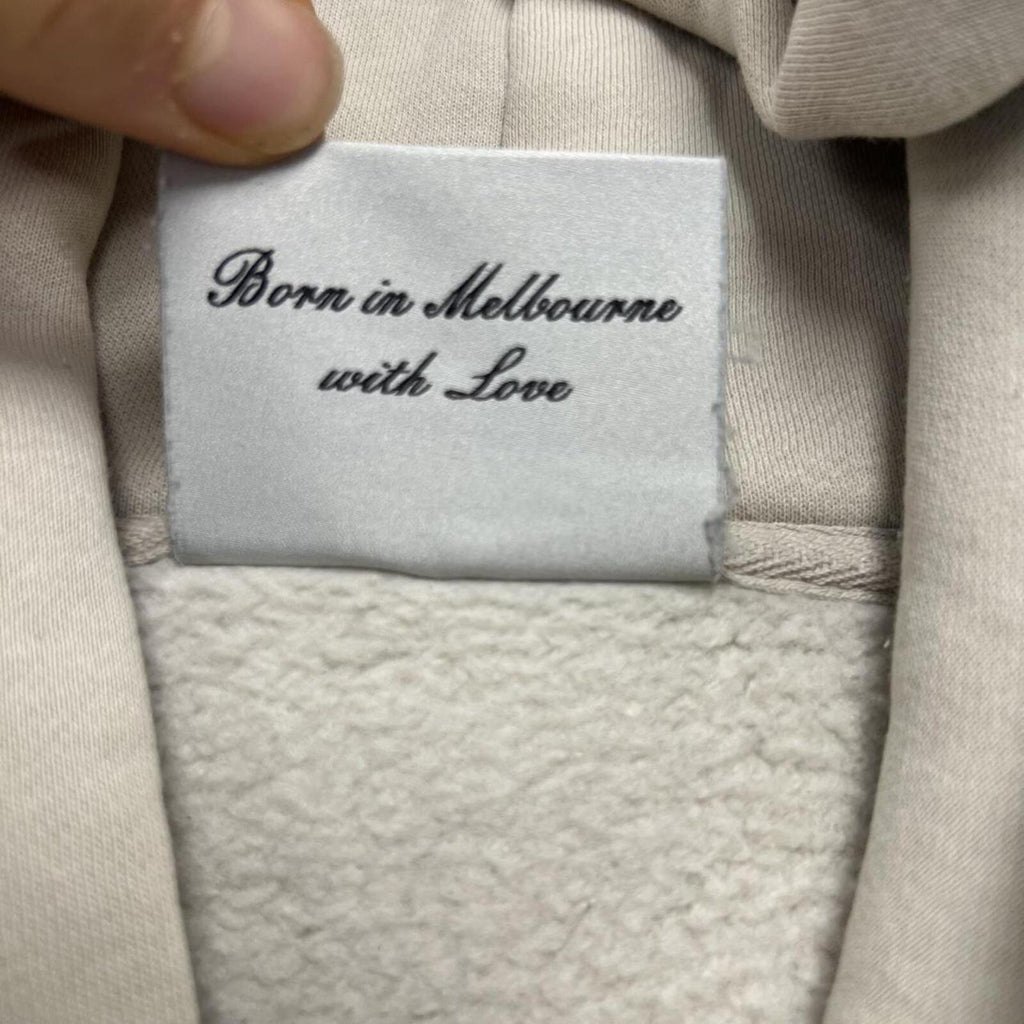 AUTHENTIC Realism Secret Sneaker Oversized Hoodie Cream Beige Streetwear Men's Large