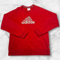 Vintage Adidas Streetwear Men’s Red & Grey Embroidered Logo Sweatshirt Y2K Small