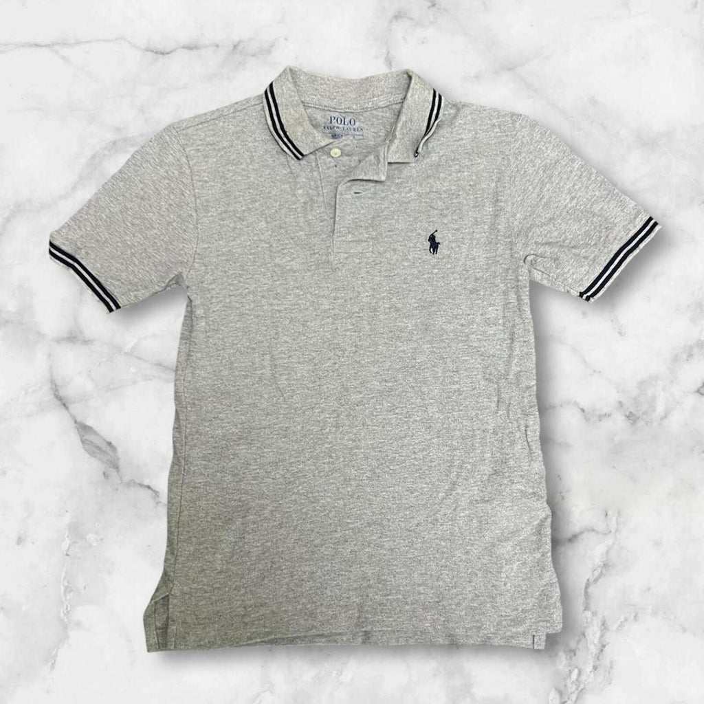 Polo Ralph Lauren Grey & Navy Blue Twin Tipped Dress Polo Youth Boys Small (8)