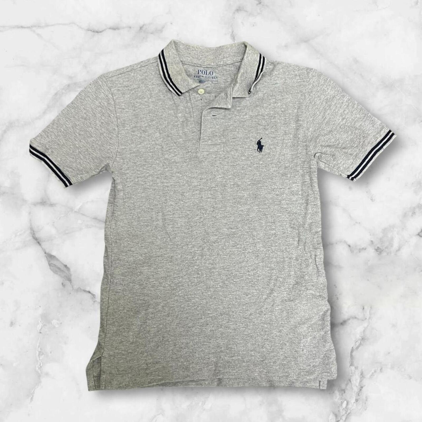 Polo Ralph Lauren Grey & Navy Blue Twin Tipped Dress Polo Youth Boys Small (8)