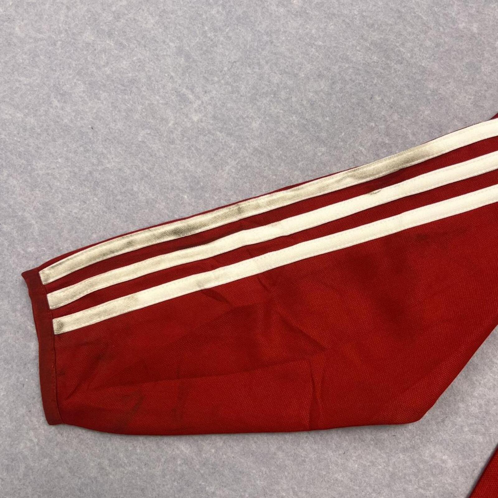 Adidas Loudoun Soccer Climacool Track Jacket Red Black & White Stripe Mens Large
