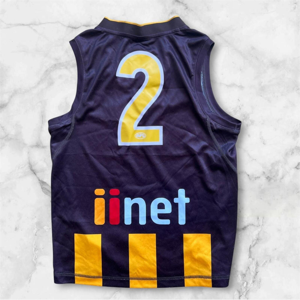 Adidas Hawthorn AFL 2014 Home Jersey #2 Jarryd Roughead Youth Kids 9-10Y