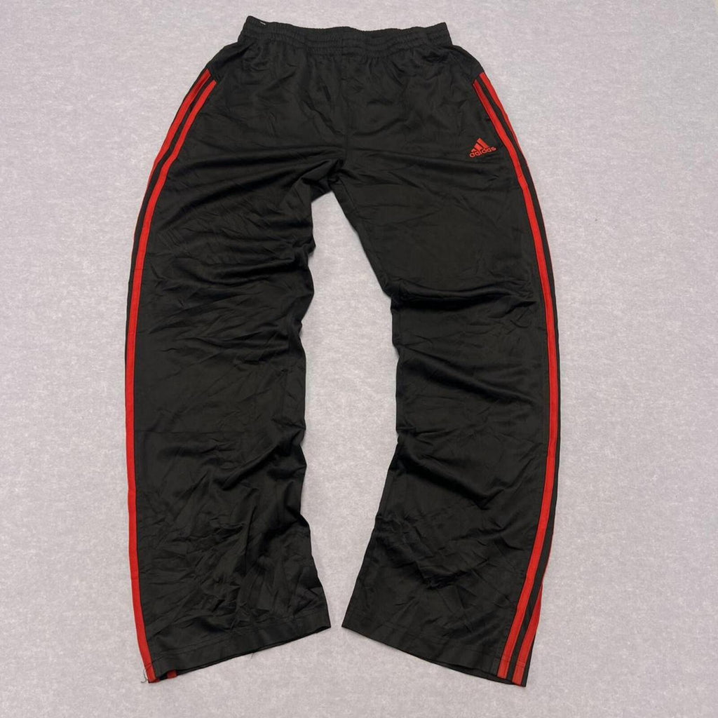 Vintage Adidas Men's Black & Red Striped Streetwear Skater Track Pants Medium