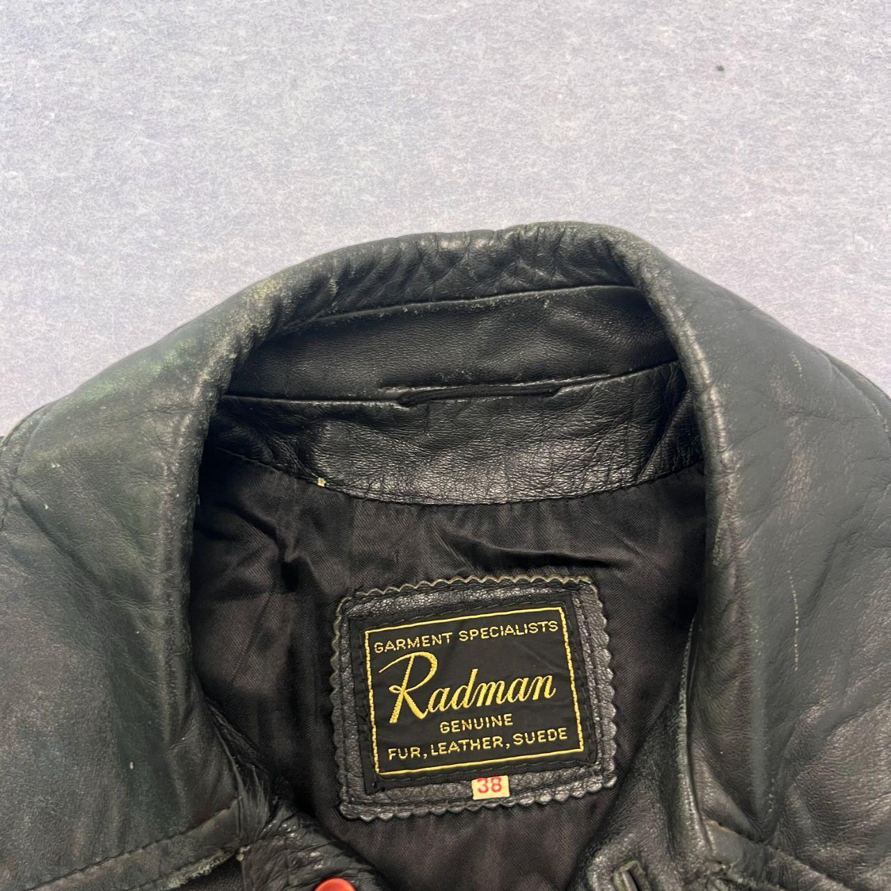 Vintage Radman Black Genuine Leather & Suede Motorcycle Style Jacket Size 38