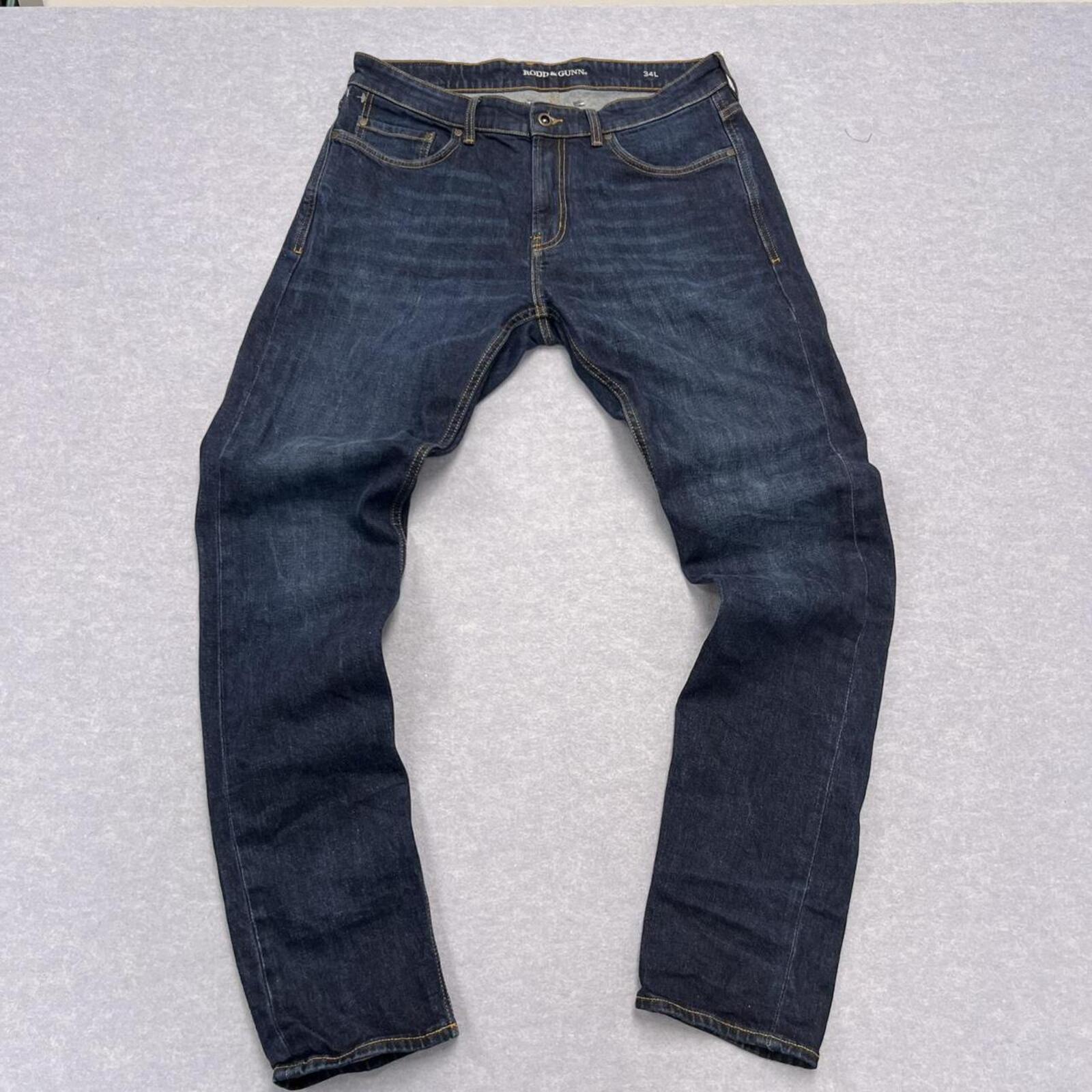 Rodd & Gunn Sutton Straight Fit Italian Denim Dark Wash Jeans W34L (34x34)