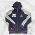 Vintage 2004 Melbourne Storm Men’s Grey & Purple Spell Out Supporter Y2K Full Zip Hoodie Small
