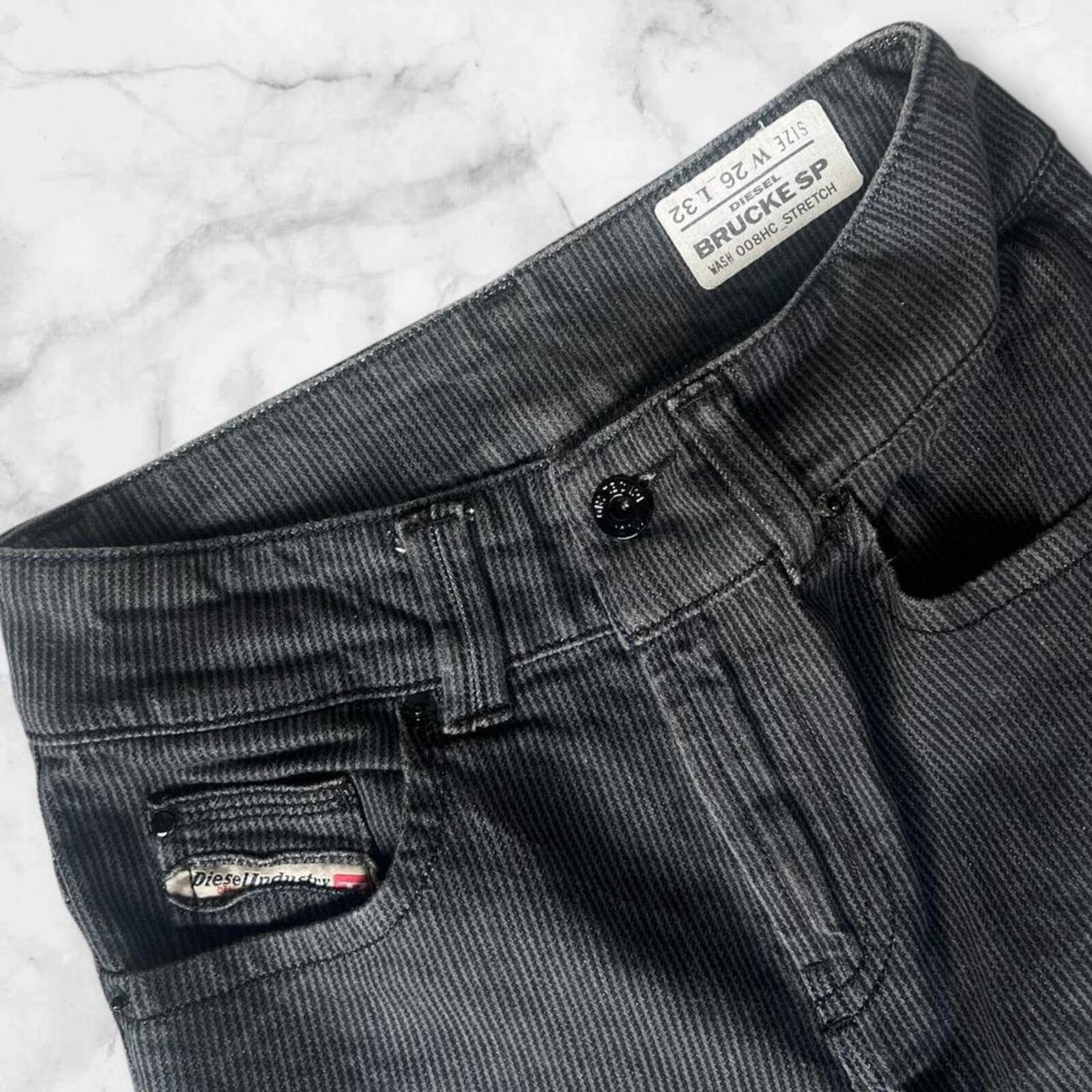 Vintage Diesel Brucke SP Charcoal Grey / Black Straight Leg Stretch Jeans Women’s Size W26” L31”