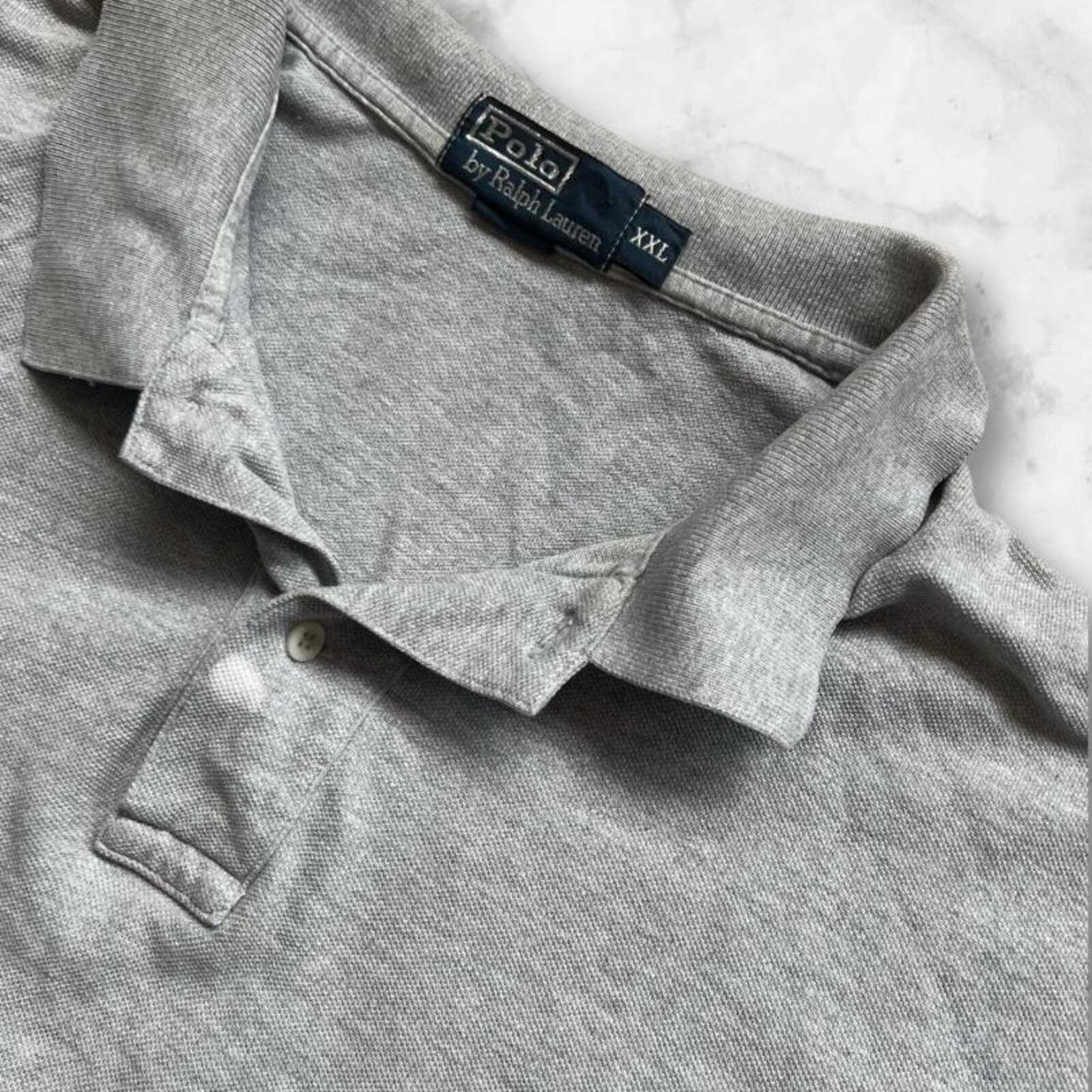 Vintage Polo Ralph Lauren Men’s Grey Preppy Casual Polo (Navy Pony) Size XXL