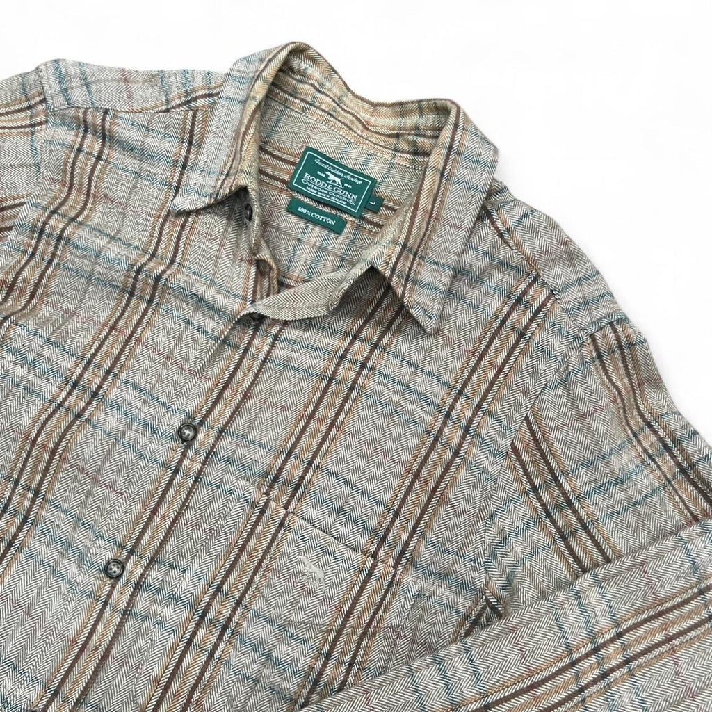 Vintage Rodd & Gunn Outdoor Collection Herringbone Plaid Button Up Shirt Large