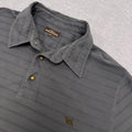 Rodd & Gunn Men’s Grey Ribbed Striped Dress Polo (Brown Dog) Preppy XL