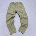 Nike Sportswear Men's Grey & White Woven Elasticated Track Pants Y2K Small