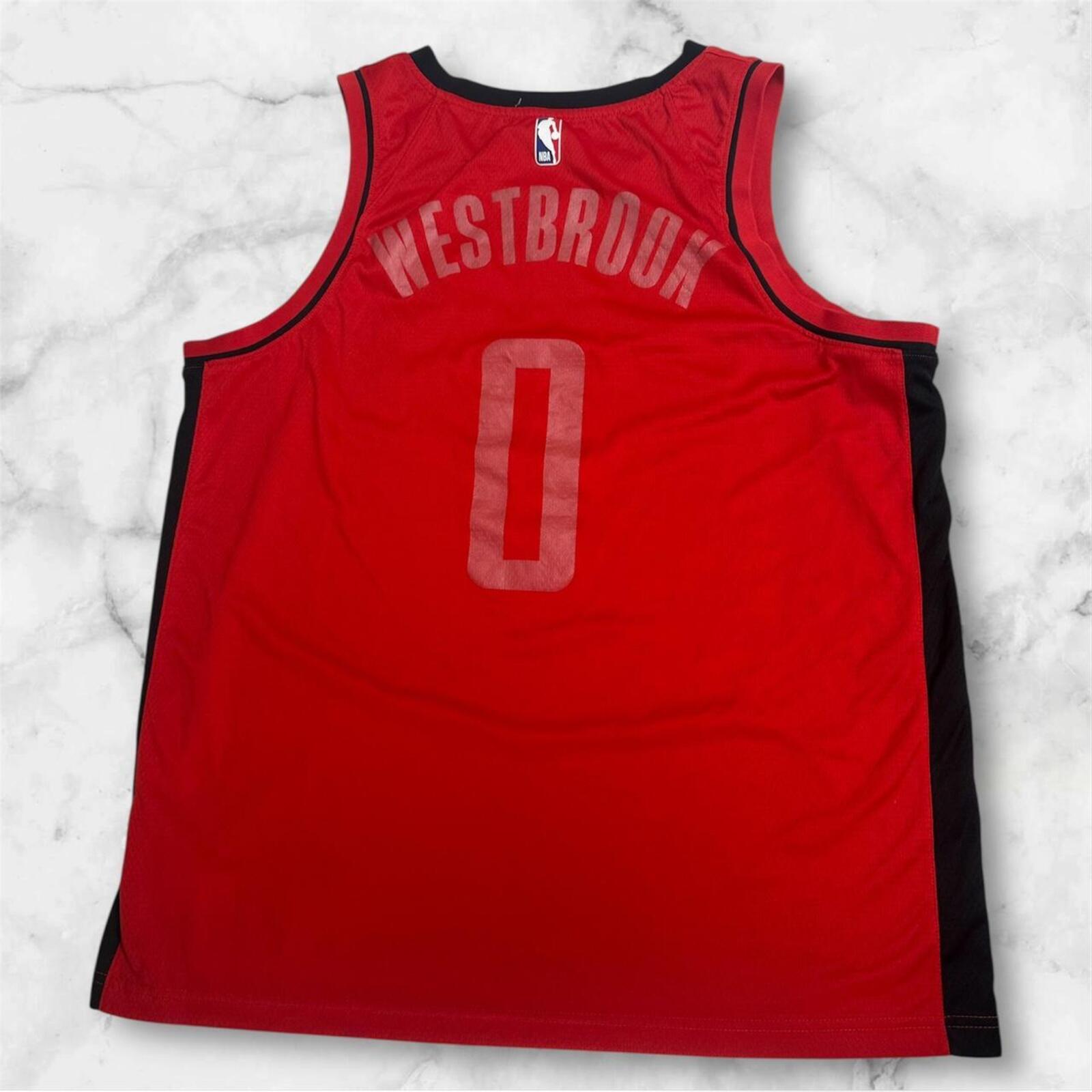 Nike NBA Houston Rockets Russell Westbrook 0 Swingman Jersey Men’s Size XL (52).
