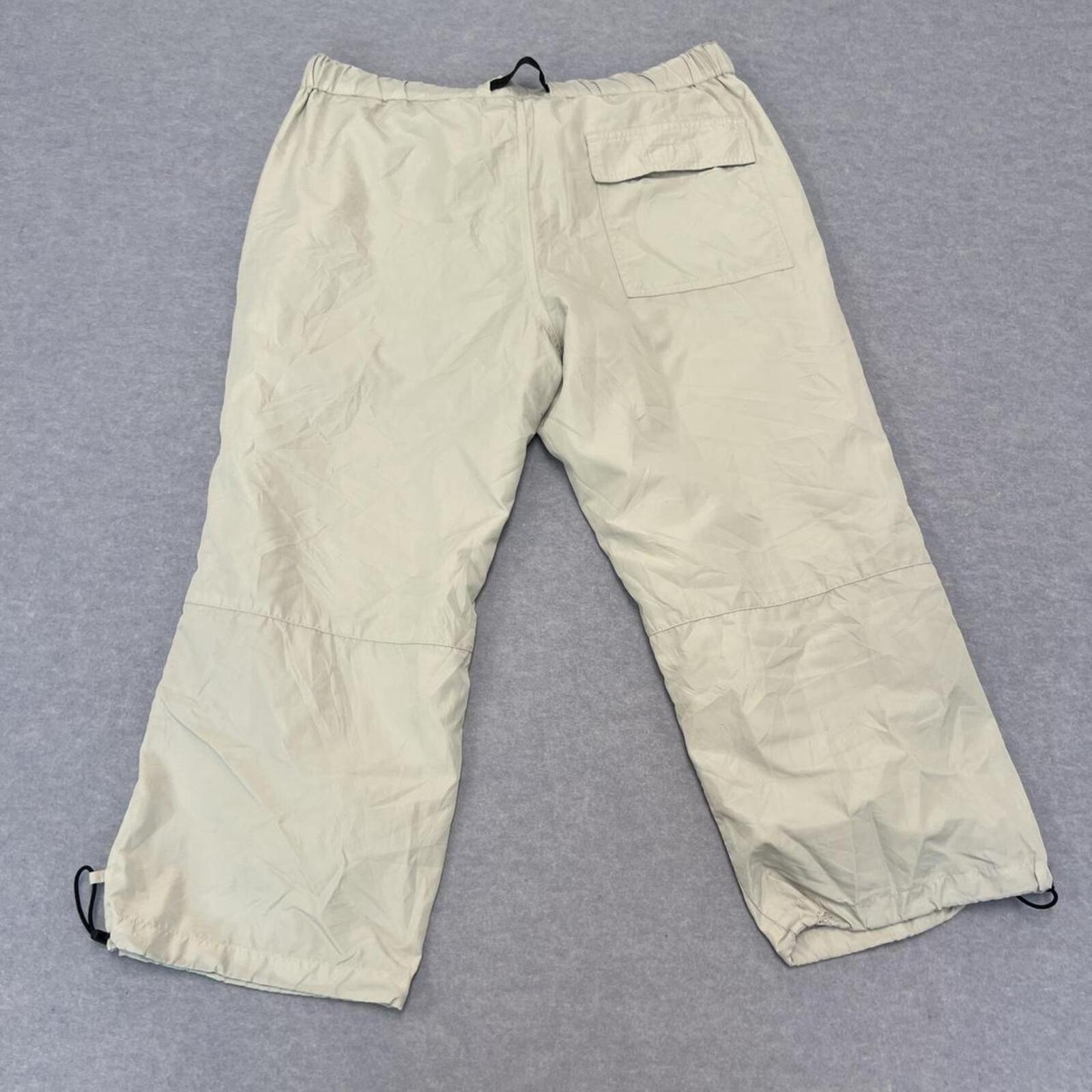 Uniqlo Men's Off-White Parachute 3/4 Cargo Pants Buckle Waist Large