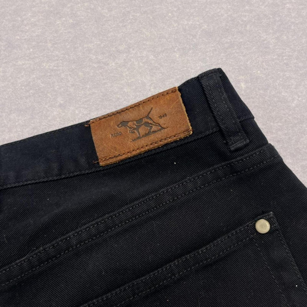 Rodd & Gunn Jeans VJ355 Straight Fit Navy Leather Trim Mens 36L