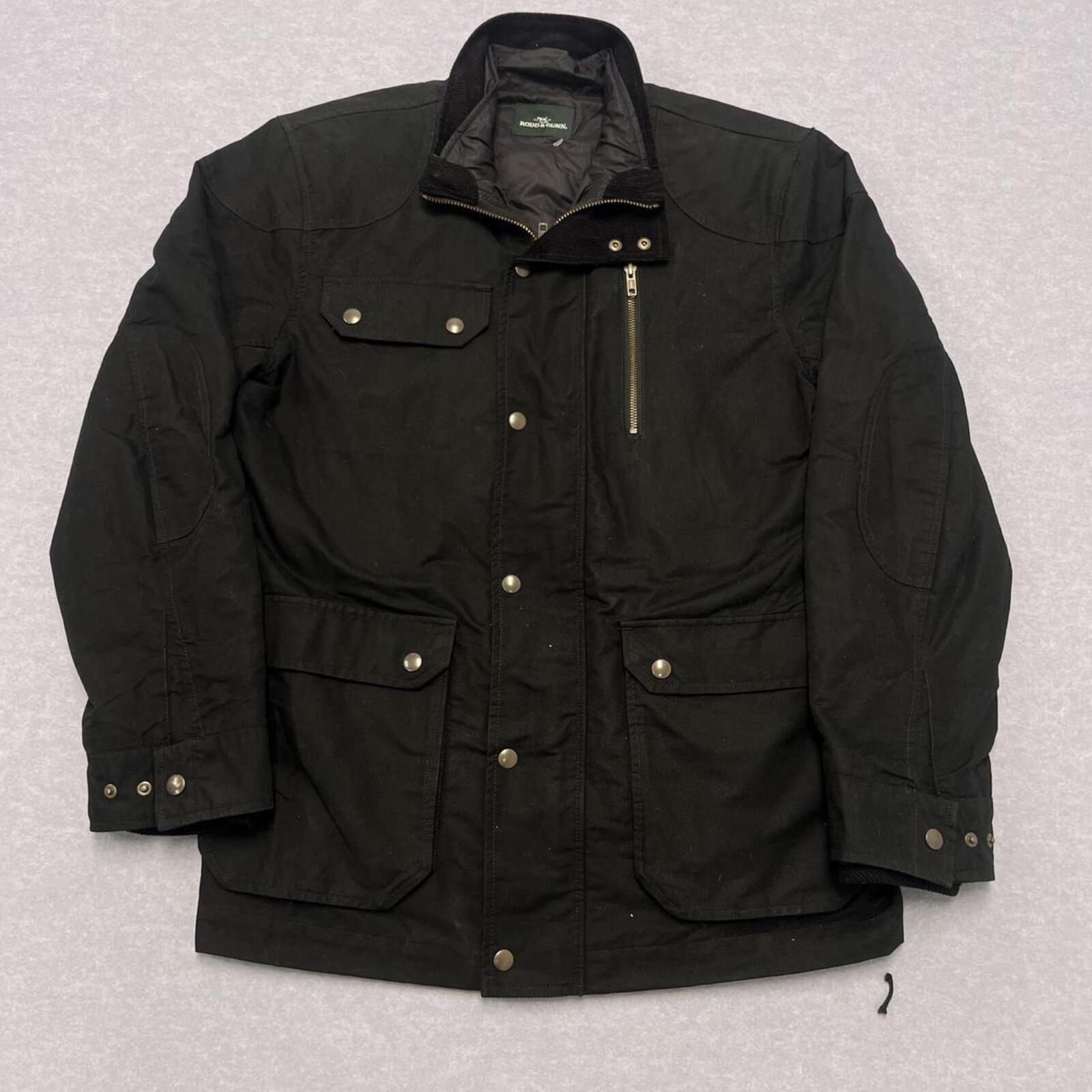 Rodd & Gunn Harper Waxed Field Jacket Black w/ Quilted Liner Men's Large