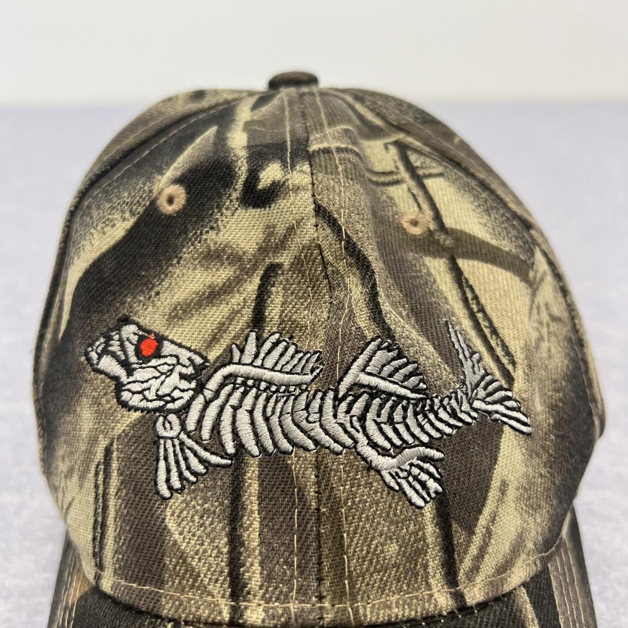 Vintage Camouflage Outdoor Hunting Cap Camo AOP Fish Bones Skeleton Adjustable