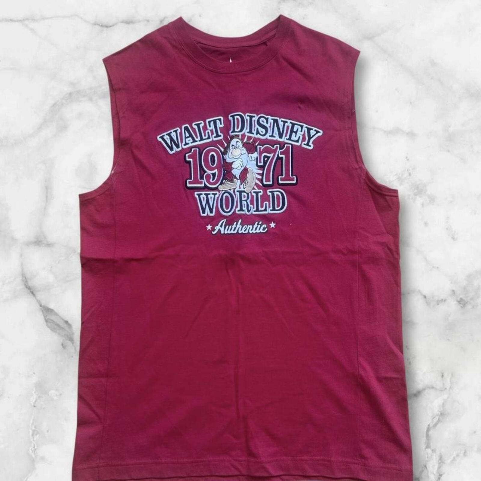 Vintage Walt Disney World Disney Parks Grumpy 1971 Burgundy Tank Top Medium